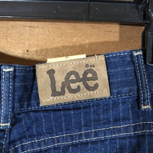 Vintage LEE Jr. Gathered Rider Striped Jeans Womens Size 9 Train Conductor - Picture 12 of 12